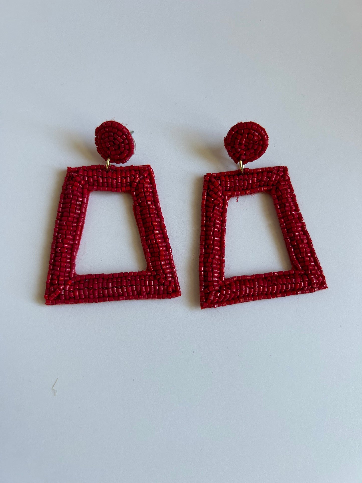 The Beaded Trapezoid Earrings